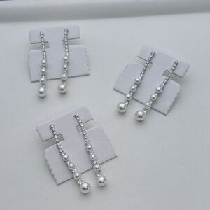 E330 S925 Freshwater Baby Pearl Dangling Earrings 4-6mm